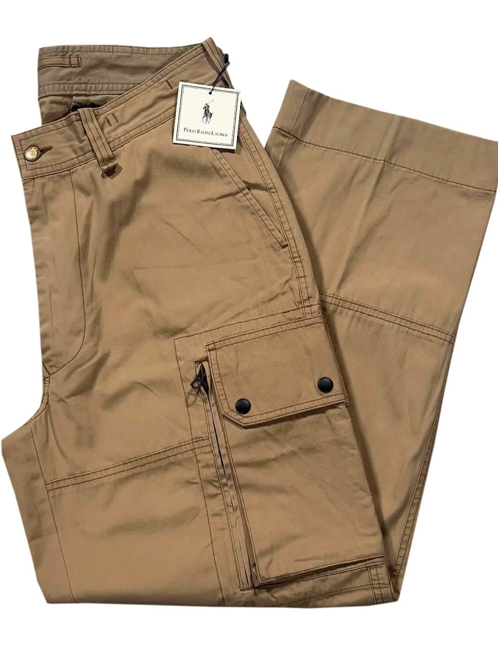 Vintage Polo Ralph Lauren Khaki Cargo Pants (Size 34 x 30) NWT